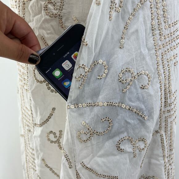 Oliphant White Shift Dress Gold Sequin & Tassels - Picture 6 of 10